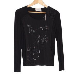 Elisa Cavaletti Daniela Dallavalle Women's t shirt Black M Top embroidered Y2K